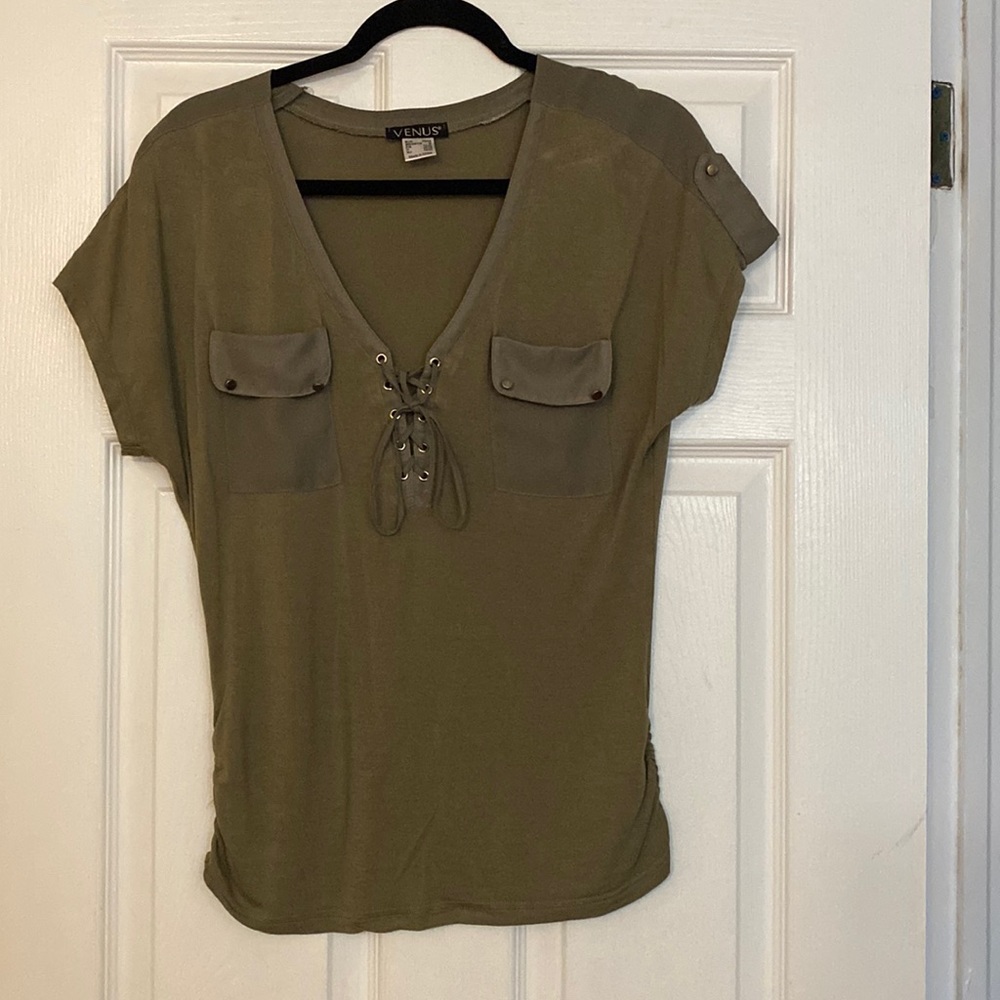 Army green blouse